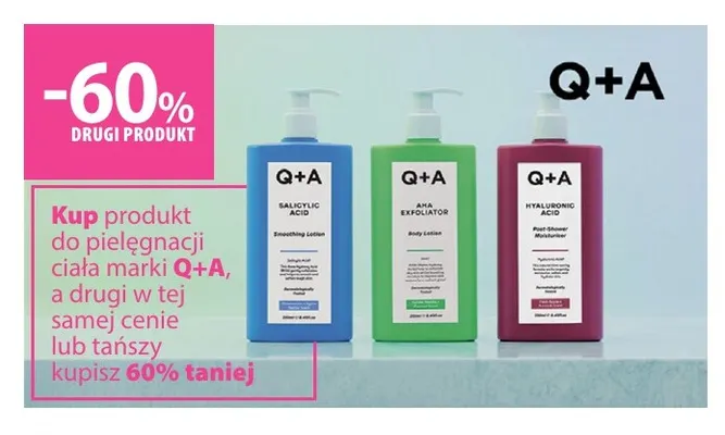 Produkty do pielęgnacji ciała Q+A promocja w Hebe