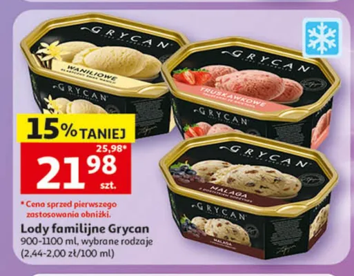 Lody familijne Grycan Waniliowe promocja w Auchan