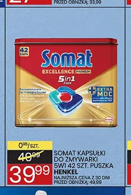 Kapsułki do zmywarki 5w1 Somat promocja w Wafelek