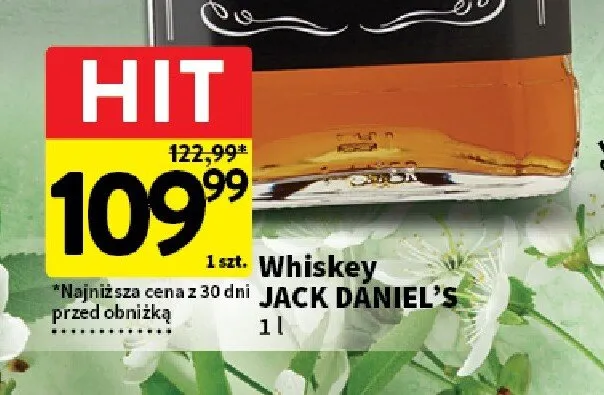 Whiskey Tennessee Sour Mash 40% Vol promocja w Intermarche