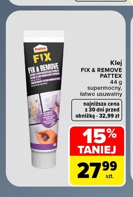 Klej Fix & Remove Pattex supermocny łatwo usuwalny promocja w Carrefour