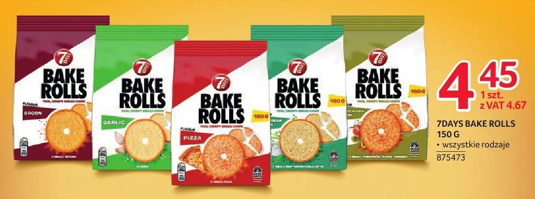 Sucharki chlebowe 7Days Bake Rolls Garlic promocja w Selgros