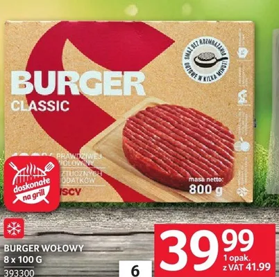 Burger wołowy 8 x 100 g promocja w Selgros