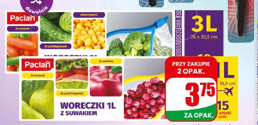 Woreczki z suwakiem Paclan 3 l promocja w Dino