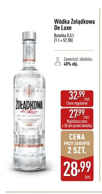 Wódka Żołądkowa De Luxe promocja w Aldi