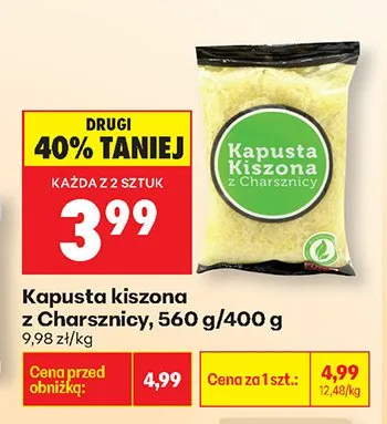 Kapusta kiszona z Charsznicy promocja w Biedronka