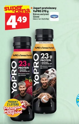 Jogurt proteinowy YoPRO truskawka-malina Danone promocja w TOPAZ
