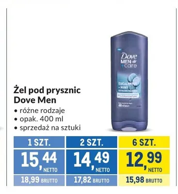 Żel pod prysznic Dove Men+Care Eucalyptus & Mint promocja w Makro