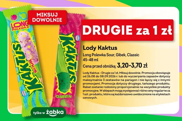 Lody Kaktus Classic promocja w Żabka
