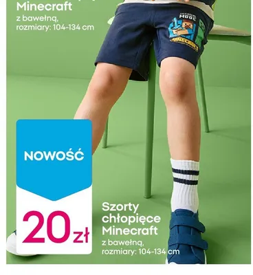 Szorty chłopięce Minecraft promocja w Pepco