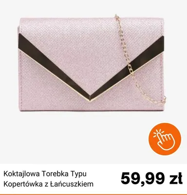 Torebka koktajlowa Born2be typu kopertówka z łańcuszkiem promocja w Born2be