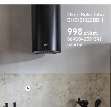 Okap Beko tuba BHCI31322BBH czarny promocja w Castorama