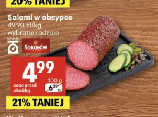 Salami w obsypce Sokołów promocja w Delikatesy Centrum