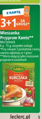 Mieszanka przypraw do kurczaka złocista Kamis promocja w Leclerc
