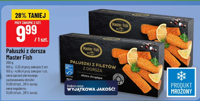 Paluszki z filetów z dorsza Master Fish promocja w POLOmarket