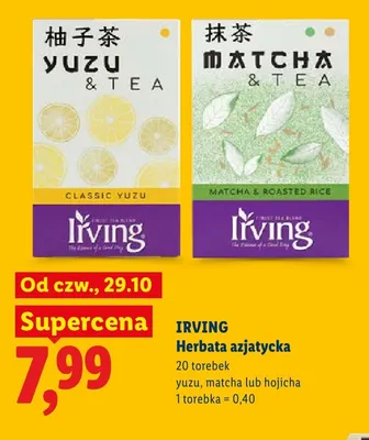 Herbata azjatycka Hojicha Irving promocja w Lidl