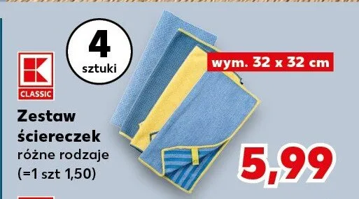 Zestaw ściereczek różne rodzaje (=1 szt 1,50) promocja w Kaufland