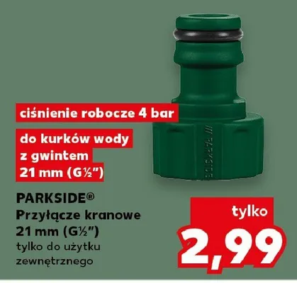 Przyłącze kranowe 21 mm (G½'') tylko do użytku zewnętrznego promocja w Kaufland
