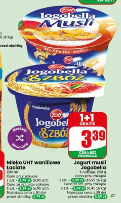 Jogurt Zott Jogobella Musli brzoskwinia-mango promocja w Dino