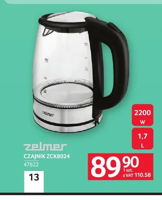 Czajnik elektryczny Zelmer ZCK8024 1,7 l promocja w Selgros