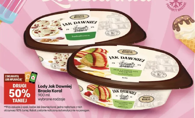 Lody Jak Dawniej Bracia Koral bakaliowe promocja w Delikatesy Centrum