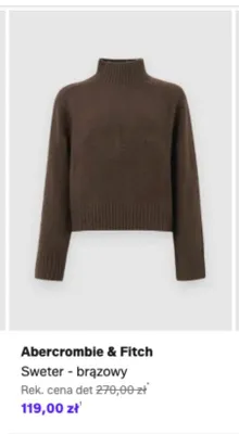 Sweter Abercrombie & Fitch brązowy promocja w Lounge by Zalando