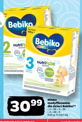 Mleko modyfikowane dla dzieci Bebiko 3 promocja w Netto