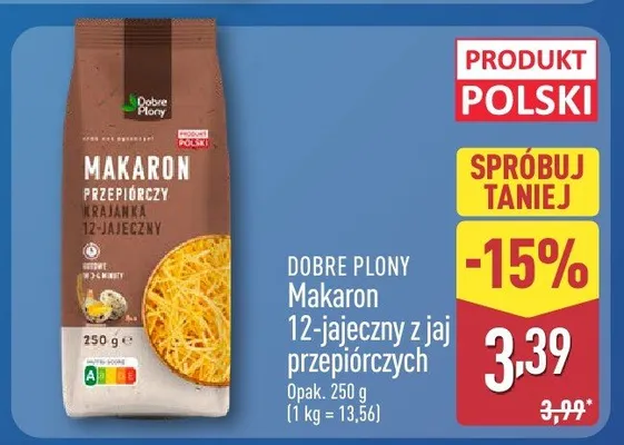 Makaron 12-jajeczny z jaj przepiórczych promocja w Aldi