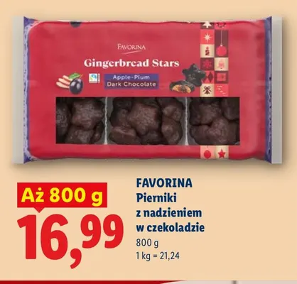 Pierniki z nadzieniem w czekoladzie Favorina promocja w Lidl