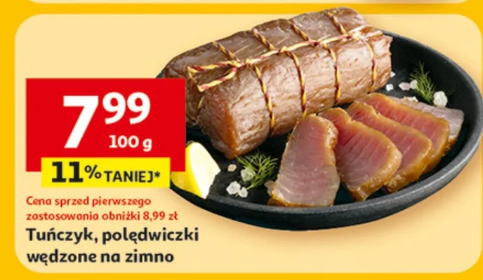 Tuńczyk, polędwiczki wędzone na zimno promocja w Auchan