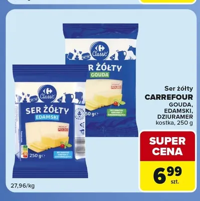Ser żółty gouda w kostce Carrefour promocja w Carrefour Express