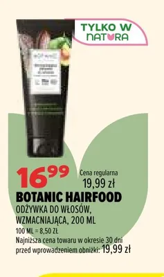 Odżywka do włosów wzmacniająca Botanic Hairfood promocja w Drogerie Natura