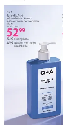 Balsam do ciała z kwasem salicylowym przeciw wypryskom Salicylic Acid Q+A promocja w Hebe