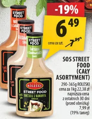 Sos street food (cały asortyment) promocja w Arhelan