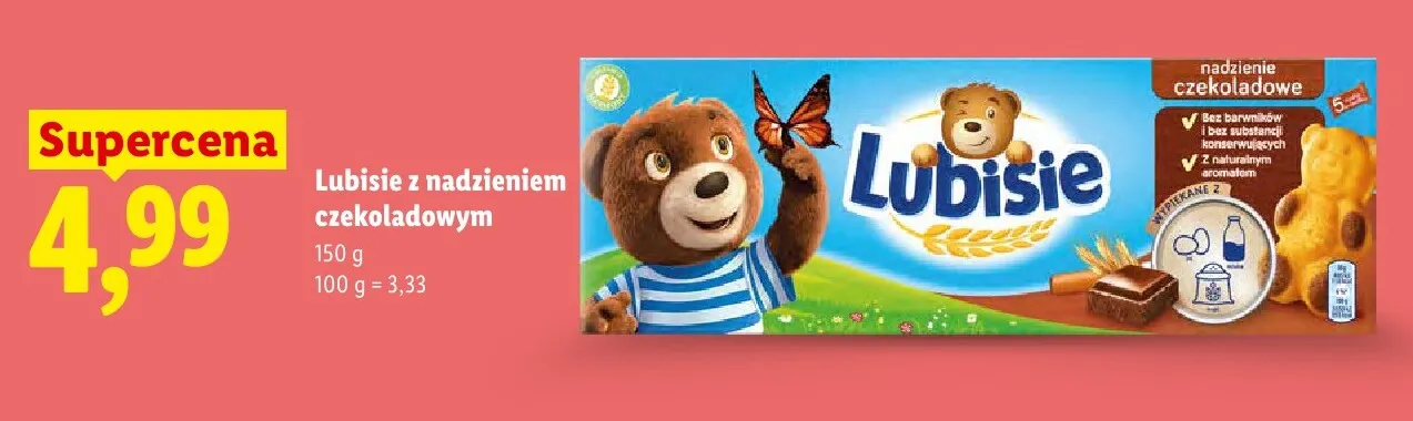 Ciastka Lubisie z nadzieniem czekoladowym promocja w Lidl