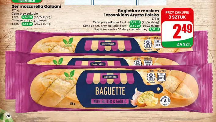 Bagietka z masłem i czosnkiem BakerVille promocja w Dino