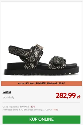 Sandały Guess promocja w eobuwie.pl