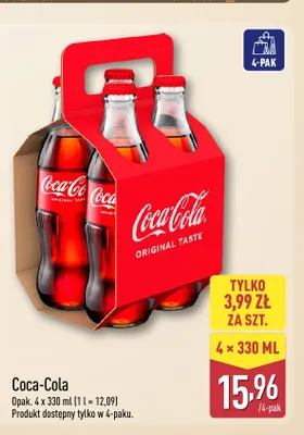 Napój gazowany Coca-Cola 4-pak promocja w Aldi