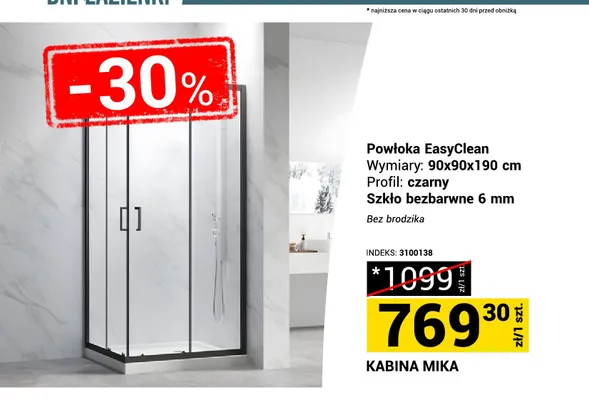 Kabina prysznicowa Mika czarna promocja w Merkury Market