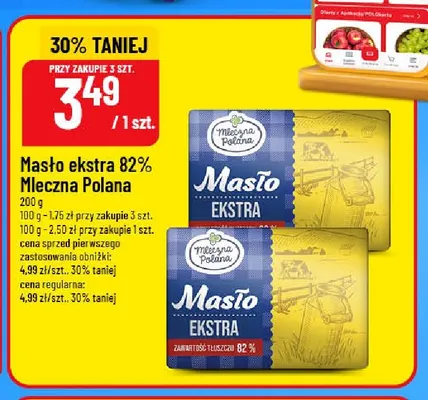 Masło ekstra Mleczna Polana 82% promocja w POLOmarket