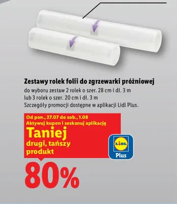 Zestaw rolek folii do zgrzewarki próżniowej Silvercrest 3-pak 20 cm promocja w Lidl