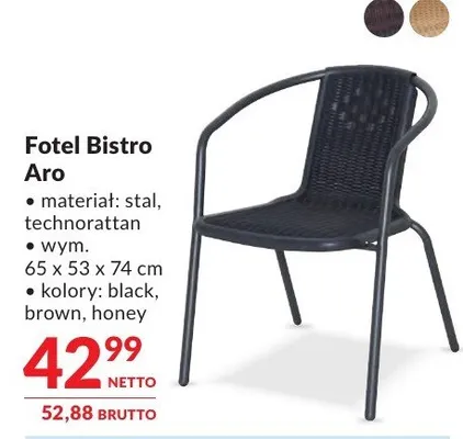 Fotel Bistro Aro 65x53x74cm promocja w Makro
