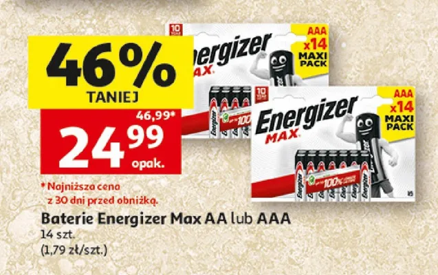 Baterie Energizer Max AAA promocja w Auchan