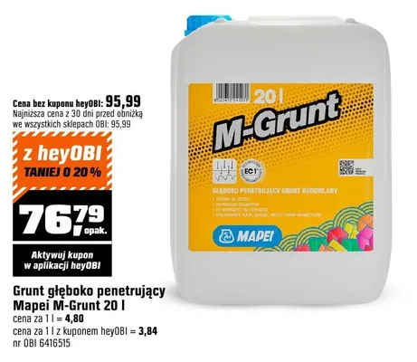 Grunt głęboko penetrujący Mapei M-Grunt 20l promocja w OBI