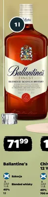 Whisky Ballantine's Finest Blended Scotch Whisky 40% promocja w Netto