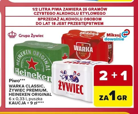 Piwo Heineken Original 6-pak promocja w Carrefour Market