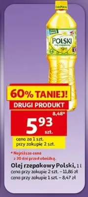 Olej rzepakowy Polski promocja w Auchan