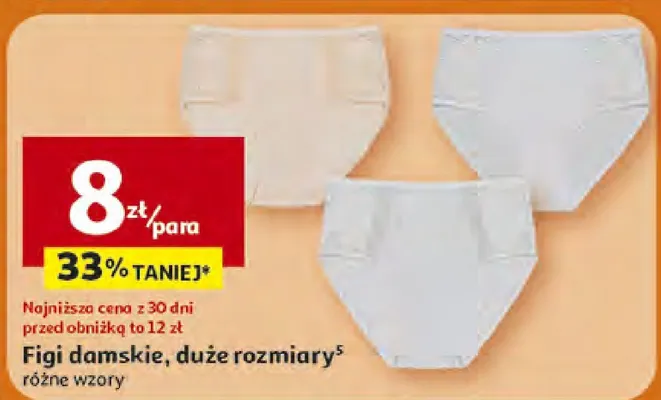 Figi damskie, duże rozmiary różne wzory promocja w Auchan