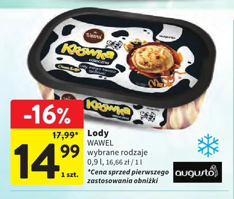 Lody Wawel Krówka mleczna promocja w Intermarche