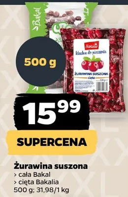 Żurawina suszona cięta promocja w Netto